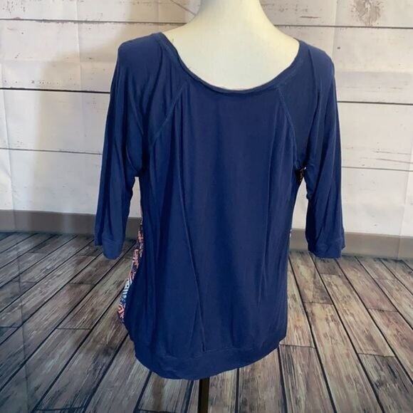 Jolt Tee Shirt Top Womens Medium Geometric Chiffon Blouse Contrast - Picture 5 of 10